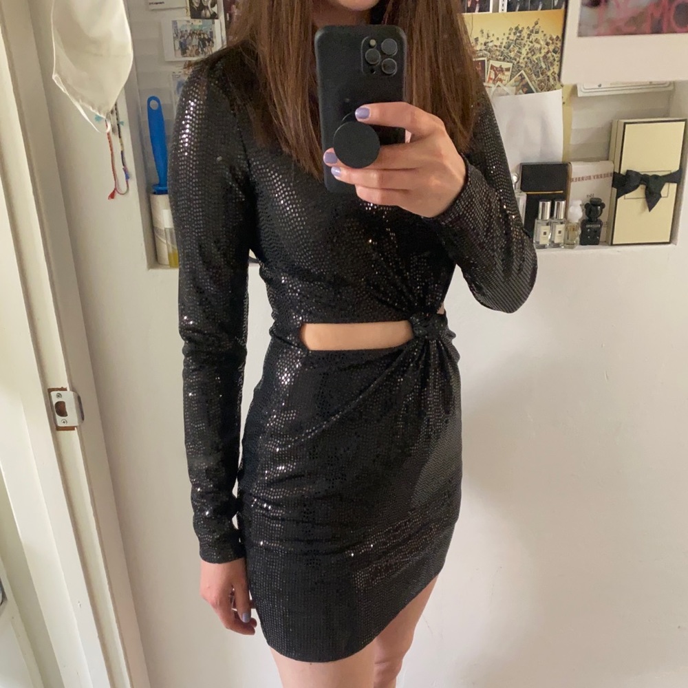 Glittery dress in black